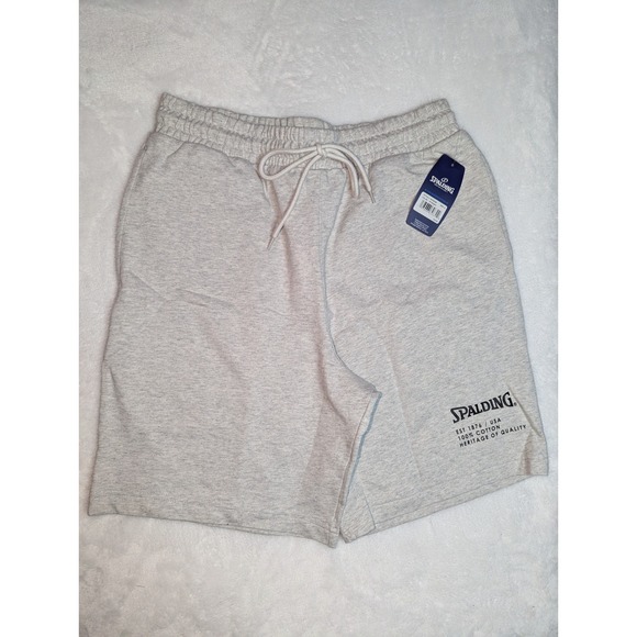 Spalding Other - Spalding Mens Gym Essentials Cotton‎ Shorts Heather Grey RH4S296 Size S NWT